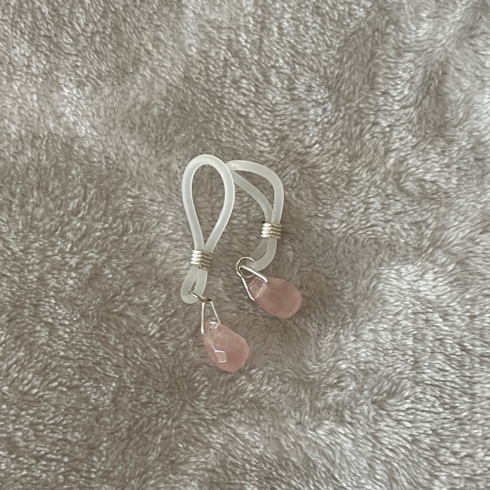 Pink Gemstone Nipple Decor